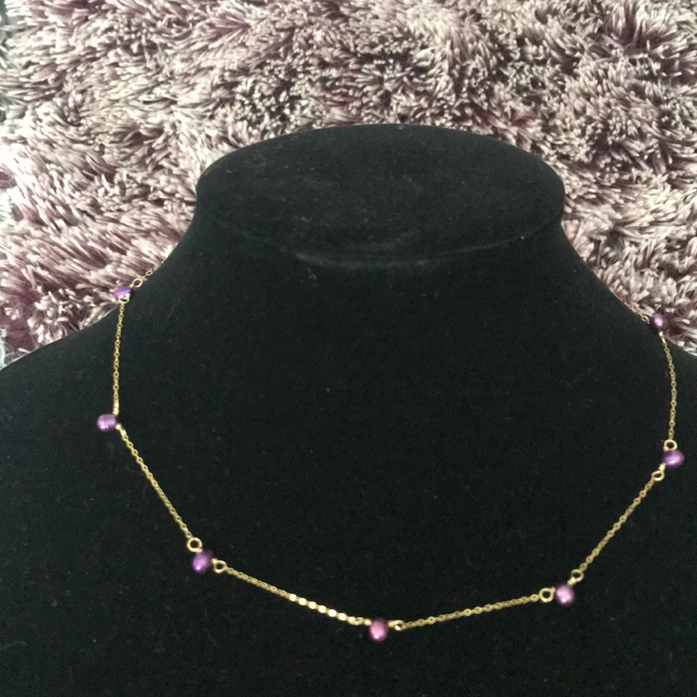 Purple freshwater pearl necklace